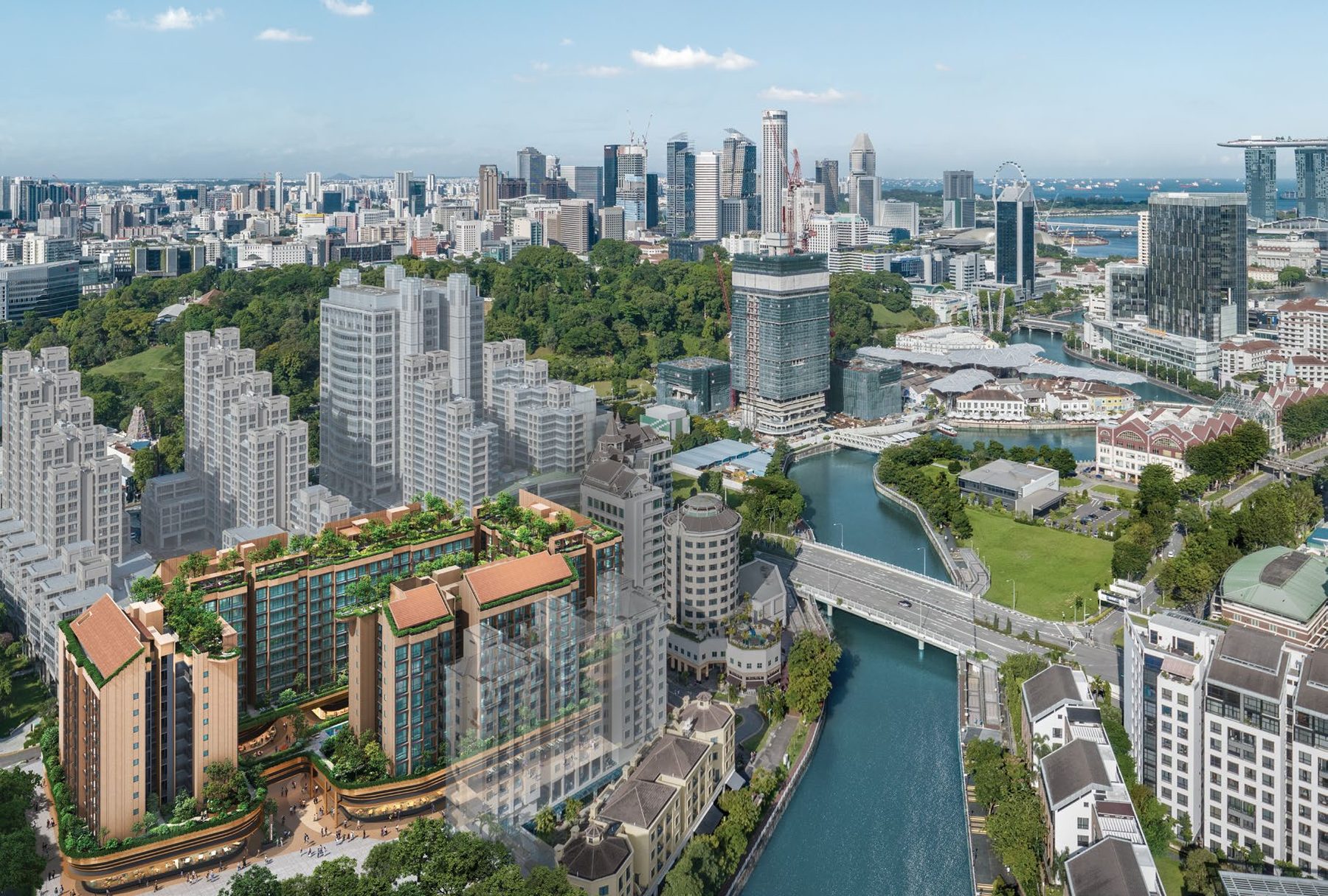 Aerial view of Robertson Quay